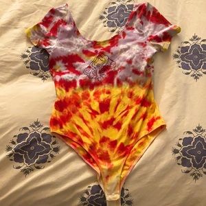 Tie dye body suit with original one-of-a-kind design